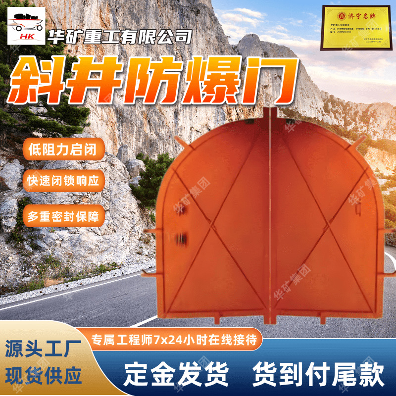 MFBX-2.5×2.65矩形斜井防爆门 井下用释放并缓解斜风井冲击波
