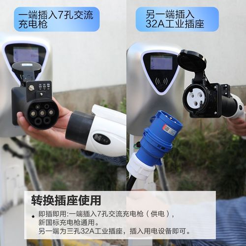 7孔交流充电桩转换插头r插座220V162A三芯工业插座充电延长线