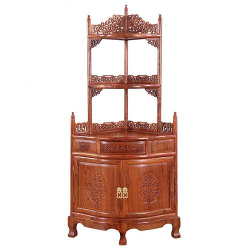 红木三角柜墙角柜花梨木转角置物架刺猬紫檀中式客厅多层储物柜