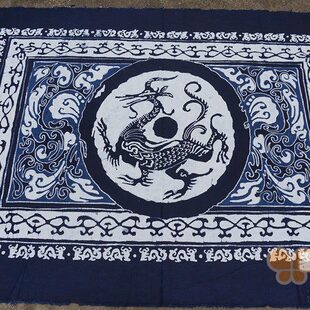 扎染*床单 瓦龙14布家染壁画桌布苗精品*壁挂2米当蜡凤* 小大0