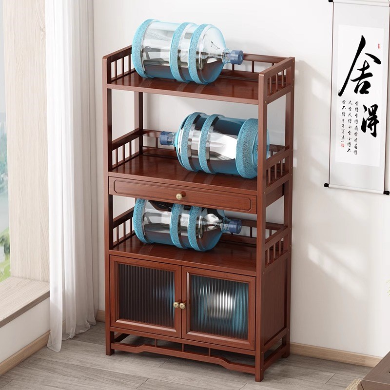 办公室茶台柜多层落地式客厅茶y叶茶具收纳架茶室小型博古架置物