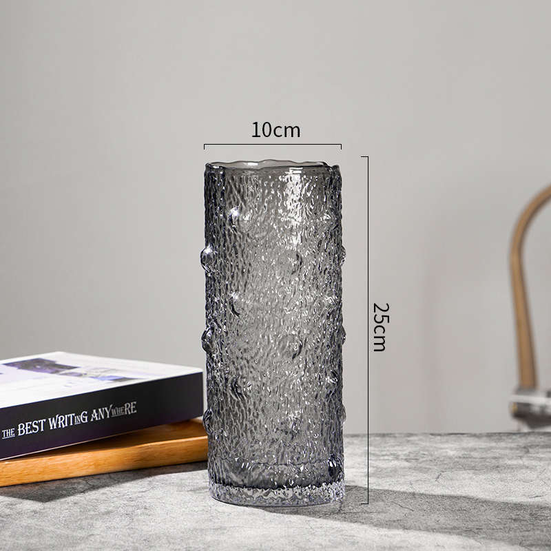 电视柜玻b璃培百合奢北欧摆件餐桌玫瑰水客厅轻花瓶富贵竹插花风