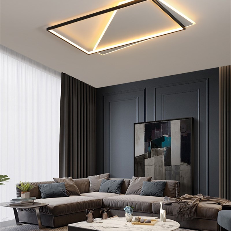客厅灯简约现代大气北欧平x板长方形大厅极简线条卧室吸顶灯具