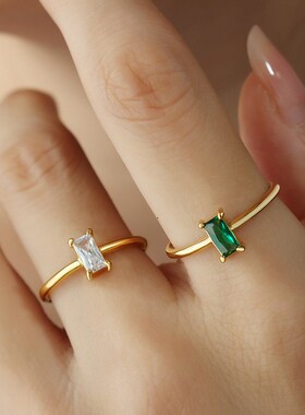 法式浪漫主义复古多码锆石细圈小众戒指女不掉色饰品代发闺蜜指环