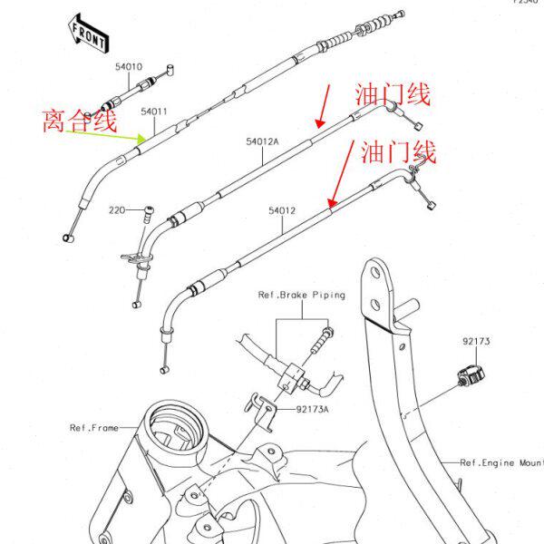 全新原装03-23年Z1000街车油门拉线离合拉线