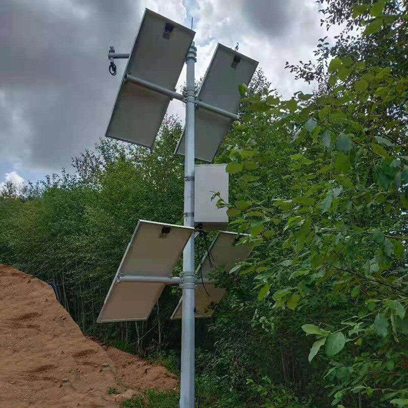 定制双太阳能板光伏风力发电机电池横臂抱箍抱杆安装固定支架