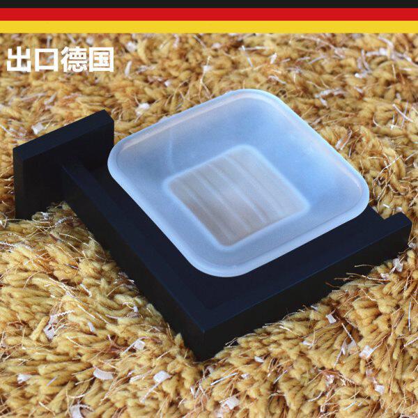 出口德国 黑色肥皂碟 浴室玻璃皂碟304不锈钢香皂碟 肥皂碟置物架