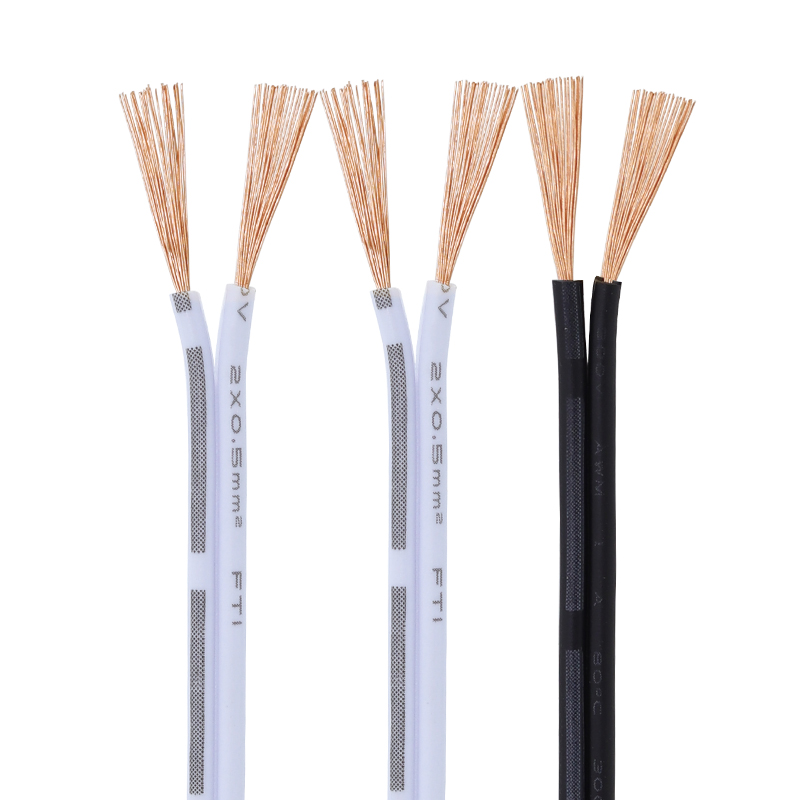 纯铜2P杜邦线白色竹节并线2 3芯0.30.5平方黑色LED灯线电源延长线