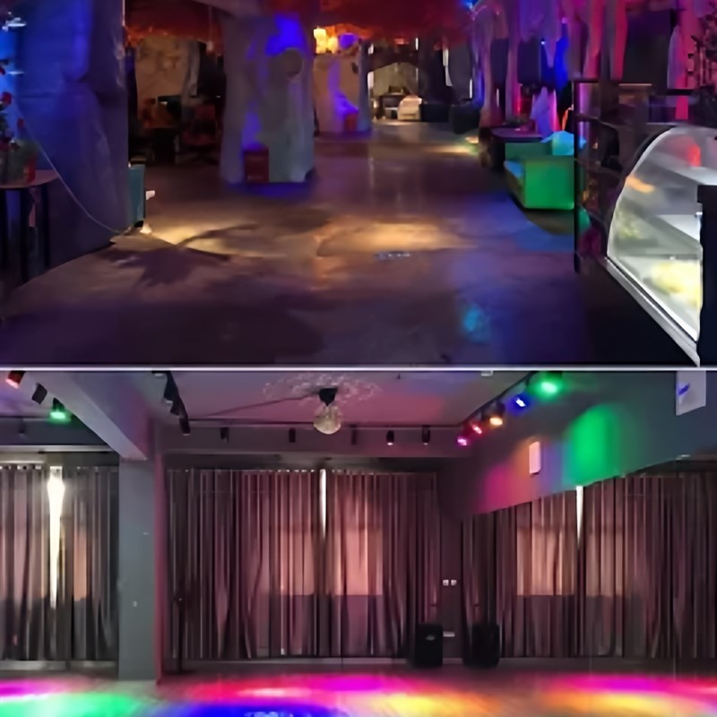 LED轨道灯明装彩色射灯七彩变色导轨背景3W12W舞台氛围酒吧红蓝光