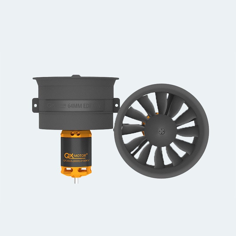 群汐64MM 涵道12叶风扇正反桨涵道固定翼遥控飞机无刷电机QF2822