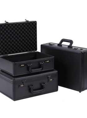 长旅黑色长480mm铝合金手提密码箱465*345*140mm仪器工具箱1件起