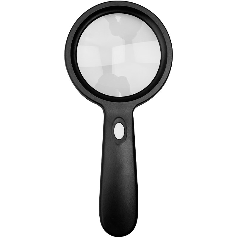 手持老花放大镜高清儿童老人阅读看书用随身便O携带式灯10倍扩大