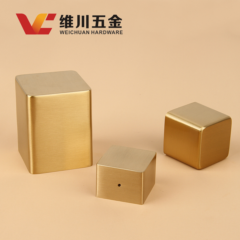 纯铜四方封底脚套北欧方形黄铜新中D式家具金属脚套桌椅子靠背脚