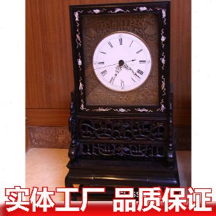 红木边框花纹 走时15天 报时报刻 报半点 双铃铛苏钟贝壳南京钟