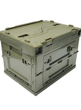 工业风折叠收纳箱网红整理箱箱y子28L户外露营车载储物箱侧开门