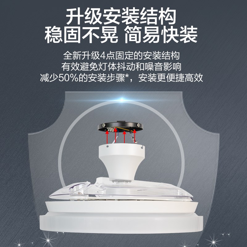无叶风扇灯吊扇灯风扇吊扇吊灯一体卧M室餐厅灯客厅隐形新款