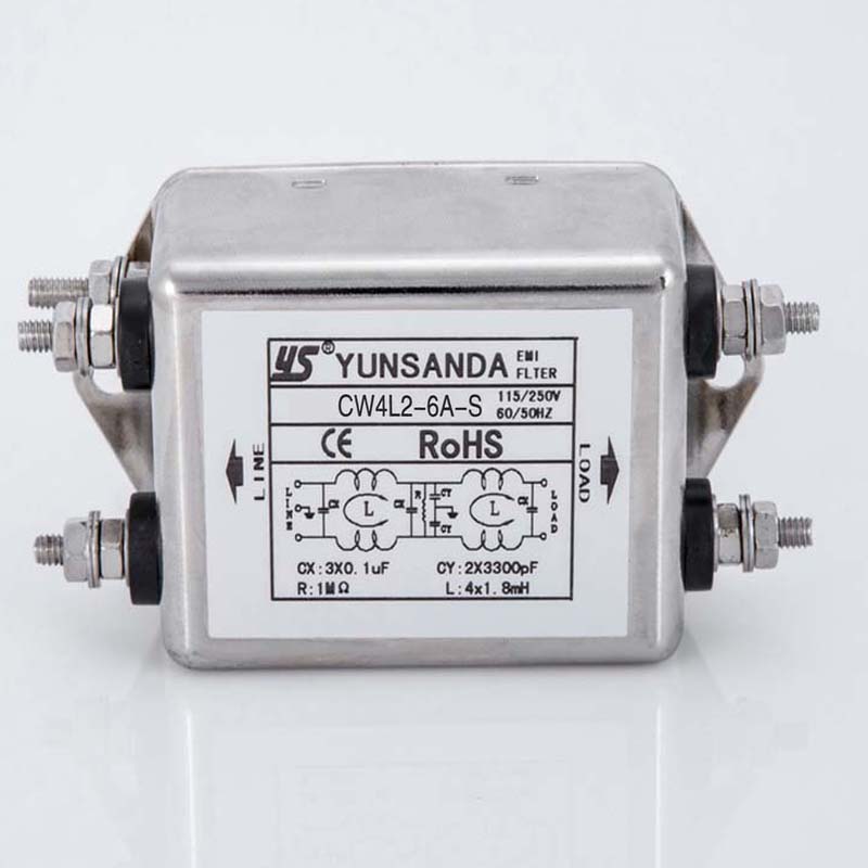 台湾 EMIe电源滤波器220V CW4L2-3A/6A/10A/20A-S双节螺栓