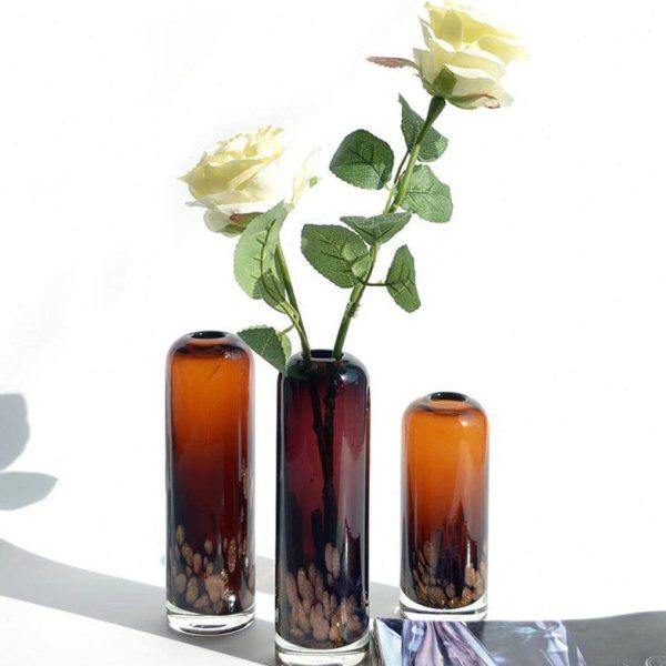 出口彩色直筒小号玻璃花瓶居家台面桌面装饰水培摆件创意迷你花器