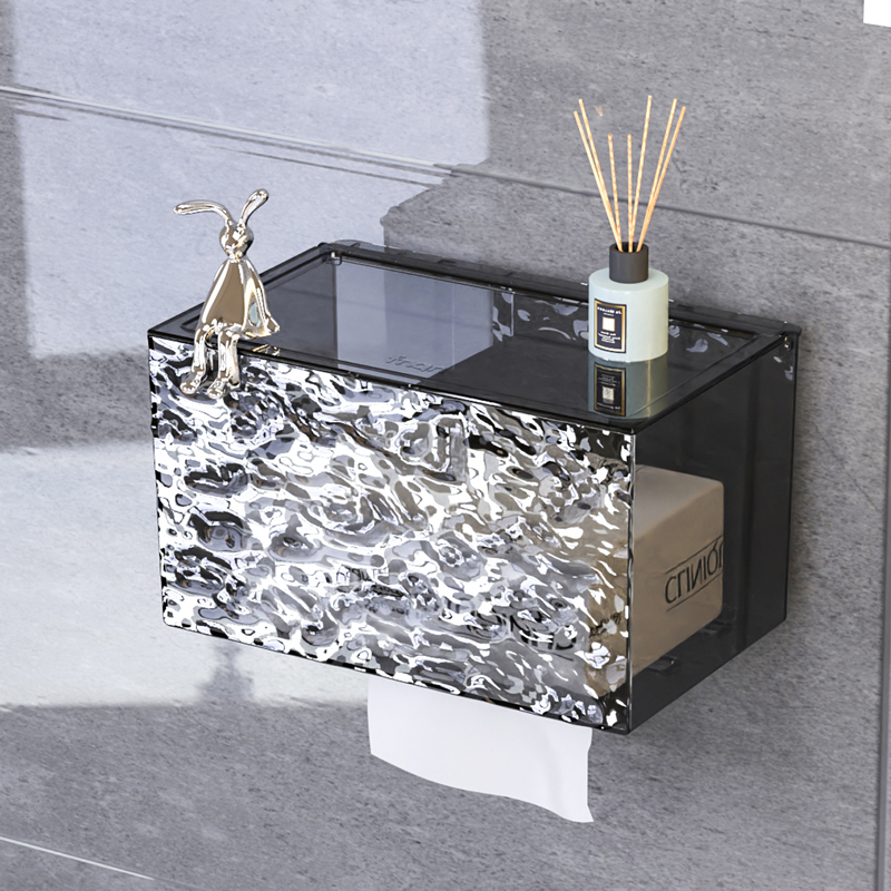 化妆室卫生纸盒免打孔壁挂式厕所放卫生纸置物架卫生Q纸卷筒卫生