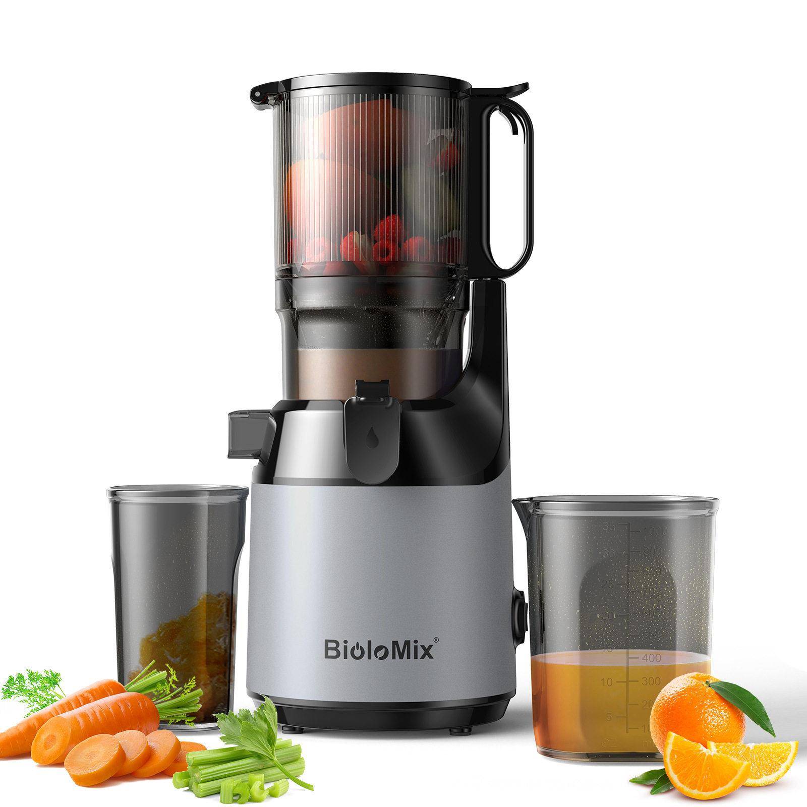 BioloMix超大口径130mm大容量原汁机慢磨机慢速榨汁机SlowJuicer
