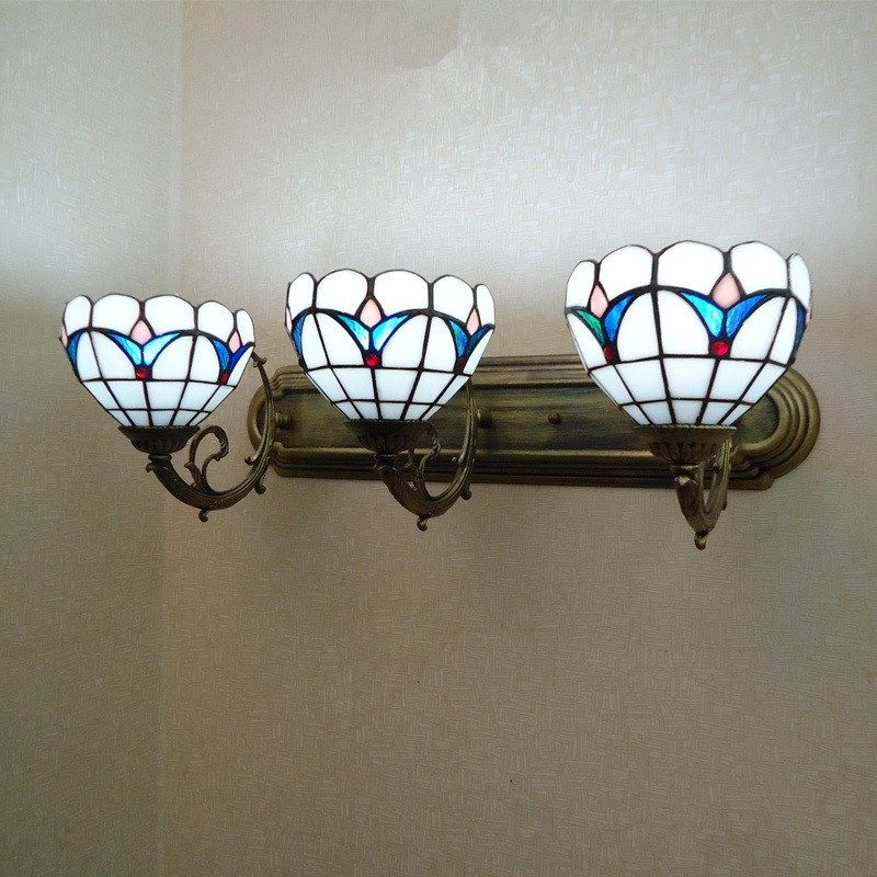 3头壁灯卧室床头镜前灯浴室阳台灯欧式蒂凡尼时尚简约创意灯具