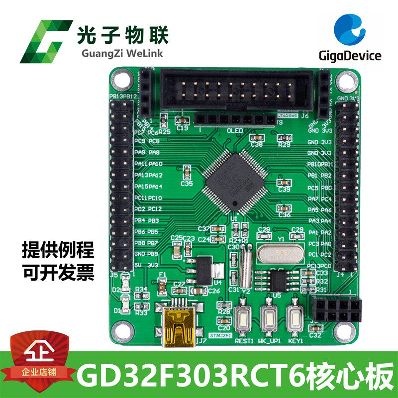 全新GD32F303RCT6开发板 GD32学习板核心板评估板含例程主芯片