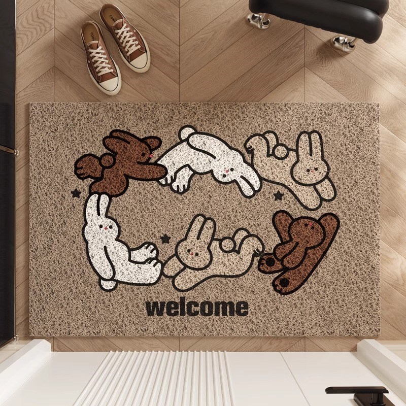 丝圈地垫入户门垫l可裁剪进门蹭土脚踏垫家用除尘卡通玄关门垫地