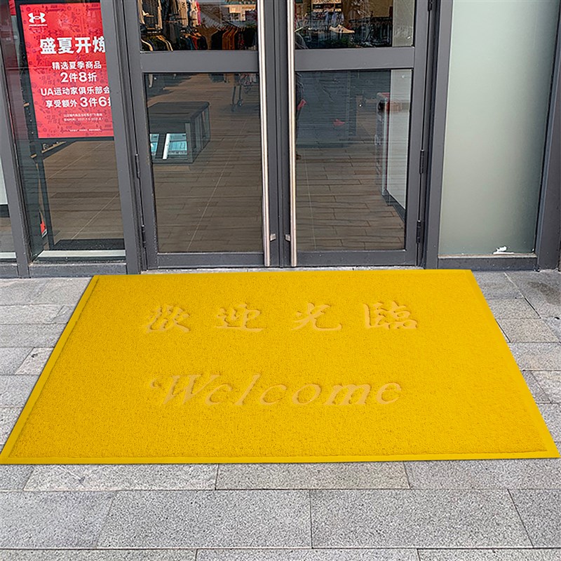 定制紫色欢迎门i垫电梯地板垫防滑入口大门欢迎商业标志地毯