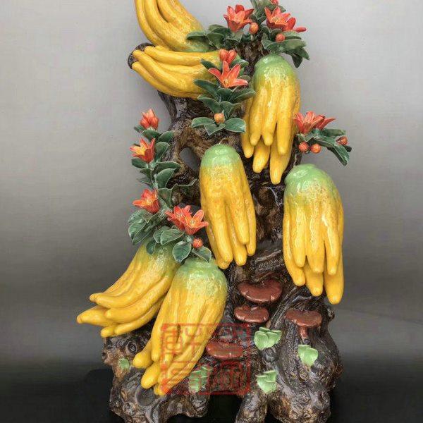 陶瓷工艺品 石湾公仔 佛手瓜摆件 得心应手