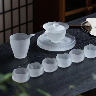 新款日式b耐热玻璃盖碗盖碗陶瓷手抓三才盖碗家用泡茶碗透明敬茶