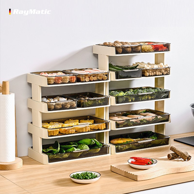 厨房配菜盘多层收纳架叠加备菜盘家用火I锅烤肉多功能菜盘子置物