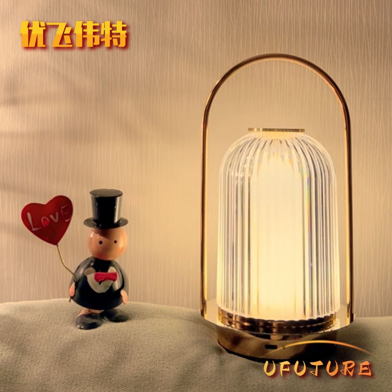 新款热销手提台灯桌面小夜t灯充电户外餐厅桌灯复古酒吧装饰氛围