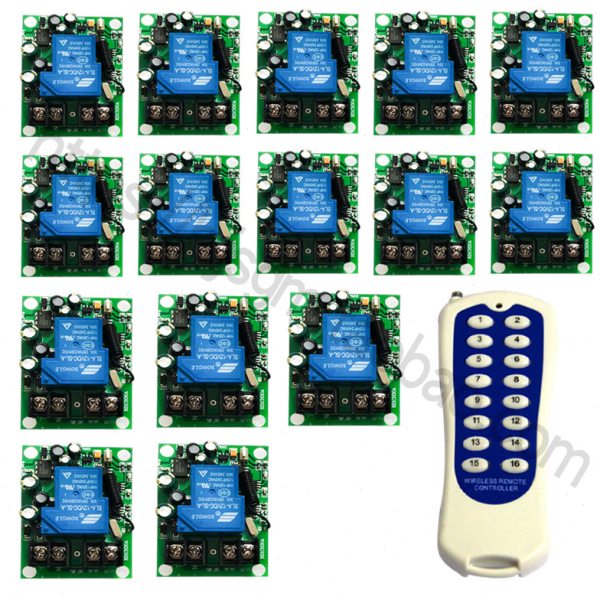 一拖十五15路无线遥控开关DC24V36V48V110V220V灯具电机电池阀遥
