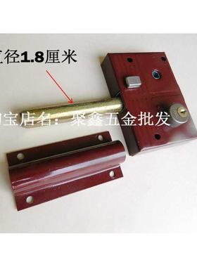 208大门锁 双开门 木p门 铁门 老式锁 农村防盗锁 红色 大门齿条