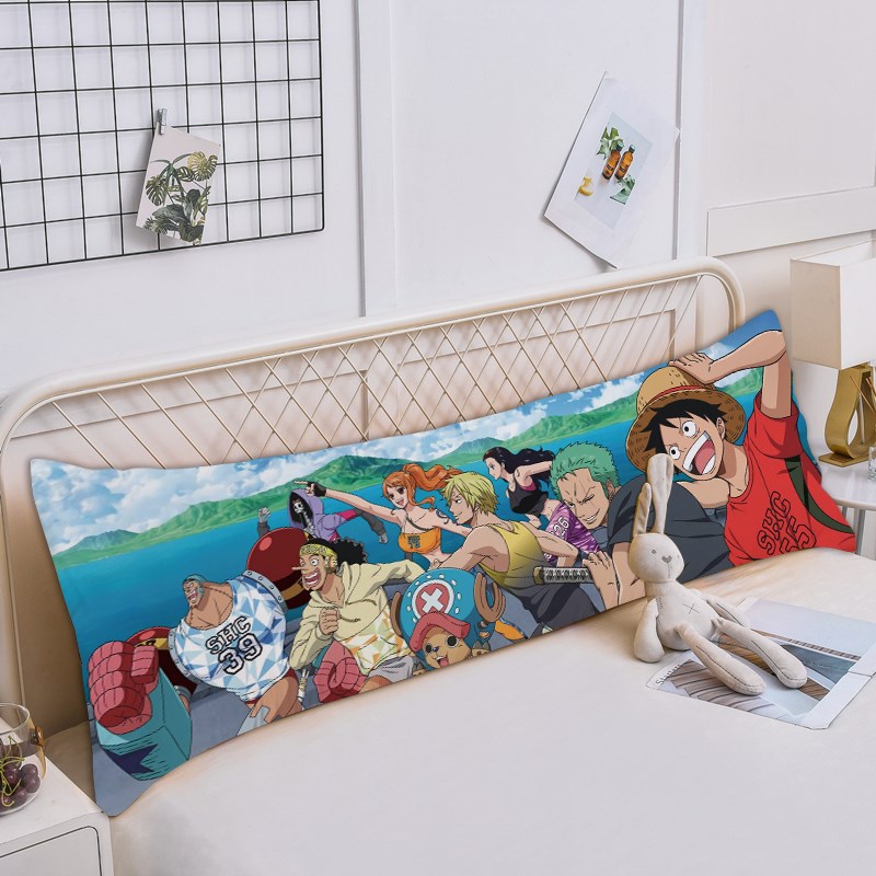 卡通动漫双人抱枕j套枕芯海贼王枕罩1.5m卧室床上靠垫套午休长枕