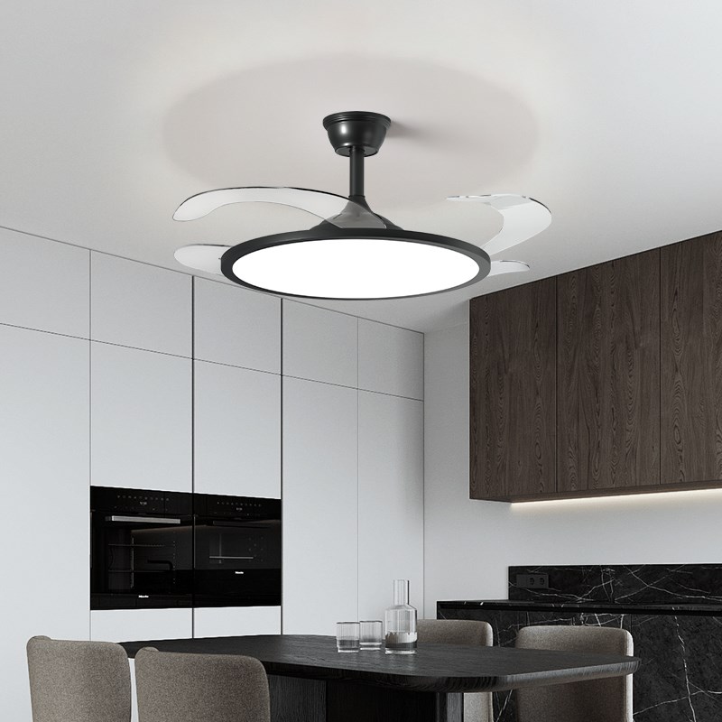 隐形风扇灯吊扇灯简约客厅餐厅卧室吸顶带电风扇X吊灯变频一体
