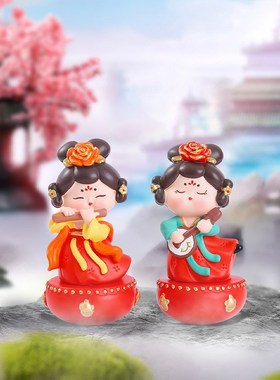 古风美女b西安唐宫赋不倒翁小姐姐摆件家居国潮风装饰景区节日礼