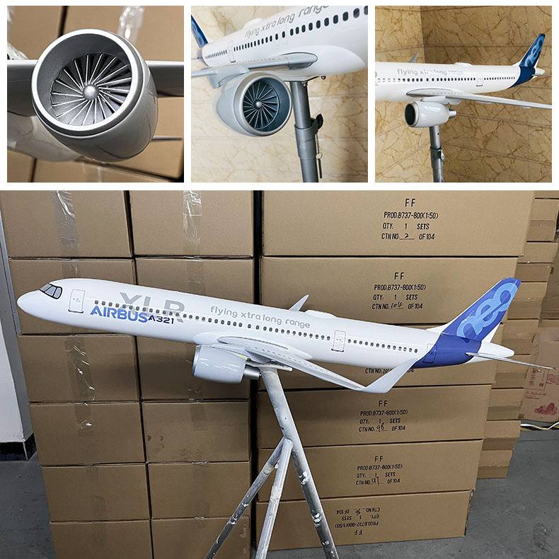 1:37空客原型A321-neo 树脂大飞机模型120cm空航模商务礼品工艺品