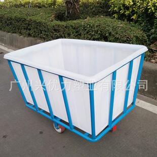 聚乙烯方箱塑料桶周转车/规格齐全耐老化纺织桶推布车
