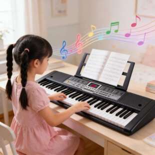 金色年代61键钢琴键电子琴成人儿童通用初学者亮灯电子琴乐器