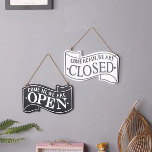 木质复古双面指示墙面画店铺咖啡装饰欧式门牌家居壁饰装饰小挂牌