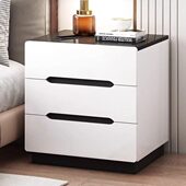 床头柜简约现代黑白床边柜卧室极简储物小柜子家用轻奢床头置物架