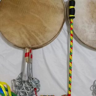 老式扇子鼓  扇子鼓 羊皮鼓道士鼓 法鼓 老式羊皮扇鼓