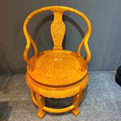 金丝楠木转转椅实木办公主人椅大叶桢楠水波茶椅太师圈椅红木家具