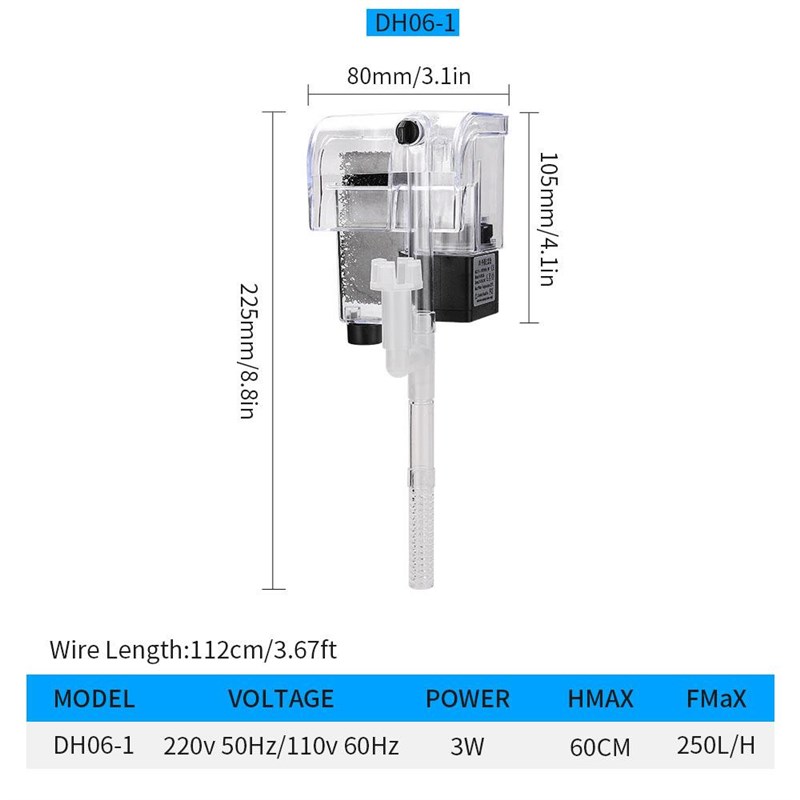 过滤器壁挂式瀑布过滤外置过滤器鱼缸F氧泵小型乌龟缸滤棉油膜处