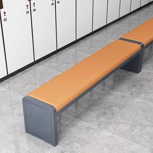 软包长凳沙发凳浴室更衣凳换鞋 凳商场健身房长条凳靠背椅带软包