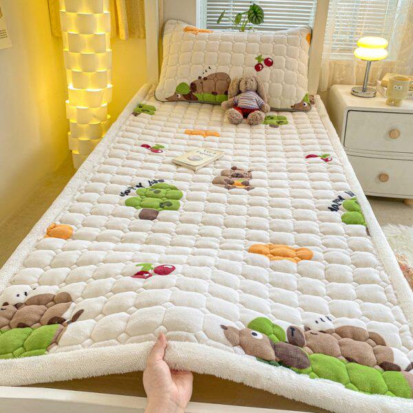 新款加厚牛奶绒床垫学生宿舍单床垫夹棉床褥垫榻榻米保暖软垫