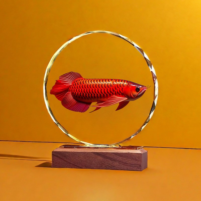 招财龙鱼水晶摆件客厅家居客厅玄关装H饰工艺品公司乔迁开业礼摆