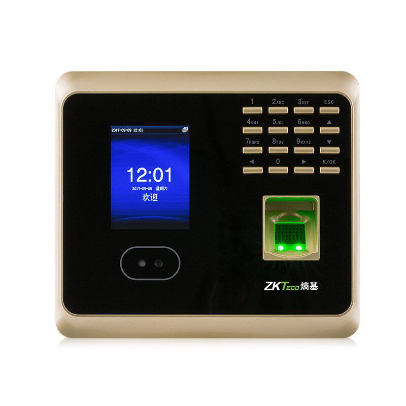 ZKTeco熵基UF100 PLUS人脸识别考勤机面部指纹混合识别打卡机