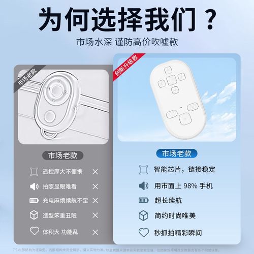 手机蓝牙遥控器多功能拍照看短视频自拍杆快手照相小说翻页懒人充